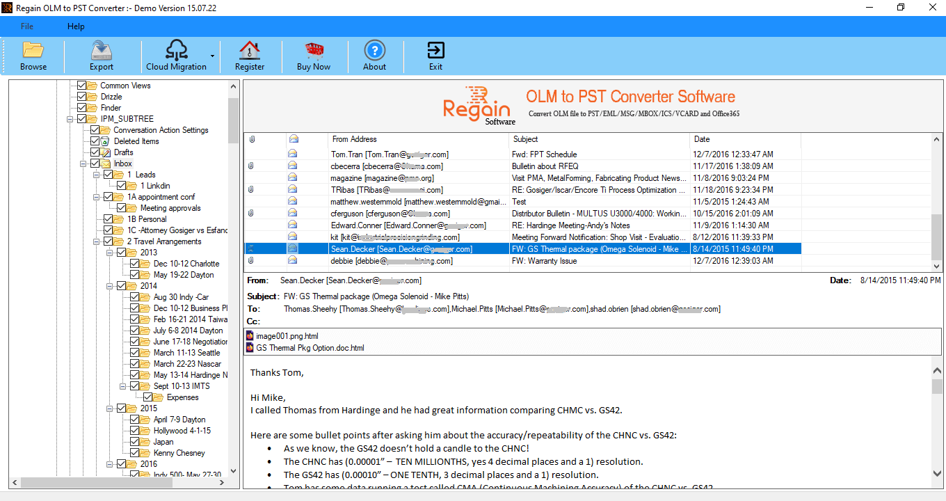 MAC Outlook Exporter Utility