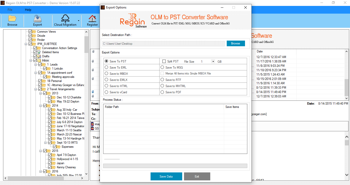 MAC Outlook Emails Conversion tool
